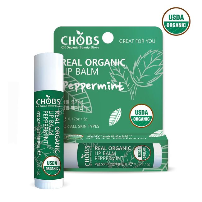 Chop's Real Organic Lip Balm, Unscented, 5g, 1ea