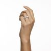 Swarovski Vittore ring, Pear cut, White, Rhodium plated, 58