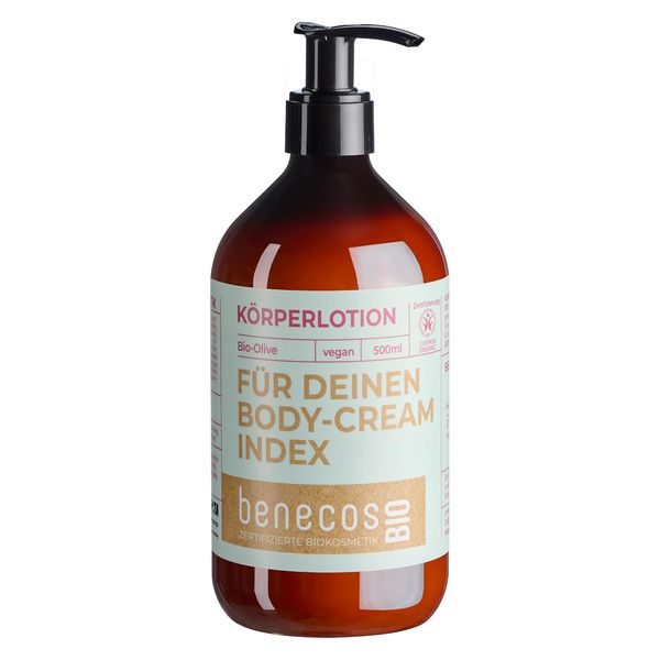 benecosBIO - Körperlotion BIO-Olive - FÜR DEINEN BODY CREAM INDEX - vegan - recyceltes Plastik