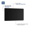 Screwless Flat Plate Matt Black Double Blank Plate