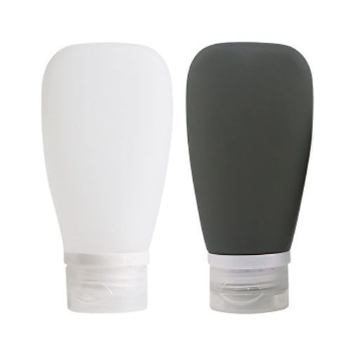 YFFSFDC Travel Bottle, Shampoo Bottle, 3.4 fl oz (90 ml), Divided Container, Leak Proof, Cosmetic Container, Outdoor Use, Business Trip, Travel, Set of 2 Black and White, white