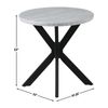 Steve Silver Keyla Faux Marble Round End Table in Gray