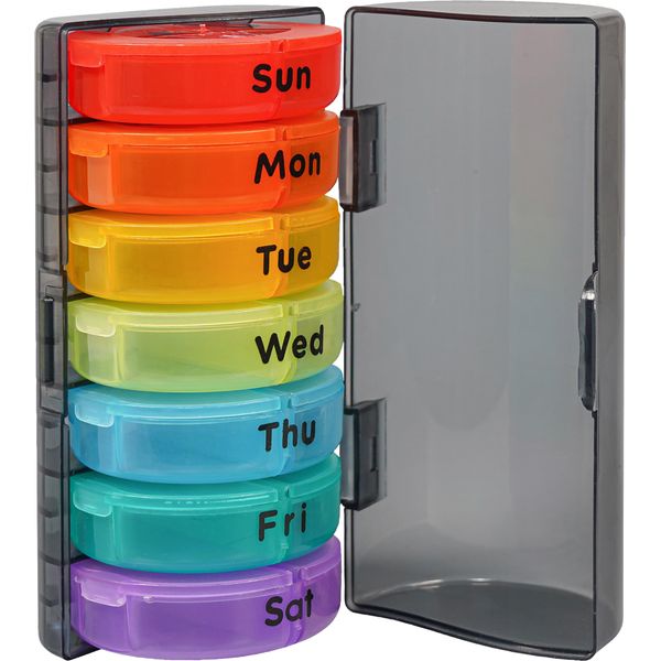 Aidapt Seven Day Pill Case.Removable Compartments,2 Times a Day,Medicine Storage Box,BPA Free,Food Safe,Tablet Organiser,Vitamin,Medication,Elderly,Disability,Mobility,Alzheimers,Dementia Box