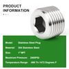 TAISHER 2PCS 304 Stainless Steel Internal Hex Thread Socket Pipe Plug Fitting 1" NPT Male