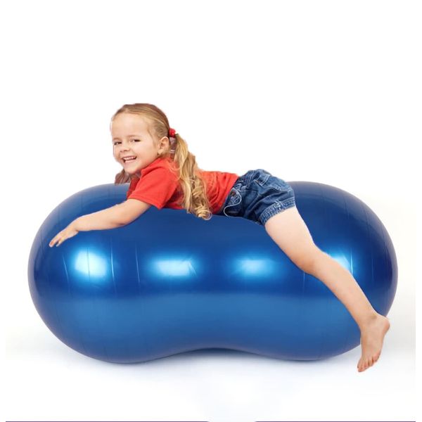 Peanut Shape Yoga Balance Ball Exercise Ball Peanut Ball Gym Rehabilitation Diet Fitness with Air Pump for Beginners Children Older Dogs Home