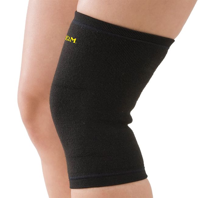 D&M #821BK-M Medium Compression Supporter for Knees, Black, Size M