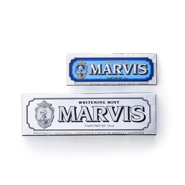 MARVIS White Mint & Aquatic Mint Value Set, Toothpaste, Refreshing Mint Flavor and Cool Mint Aquatic Mint Flavor, Oral Care, Made in Italy