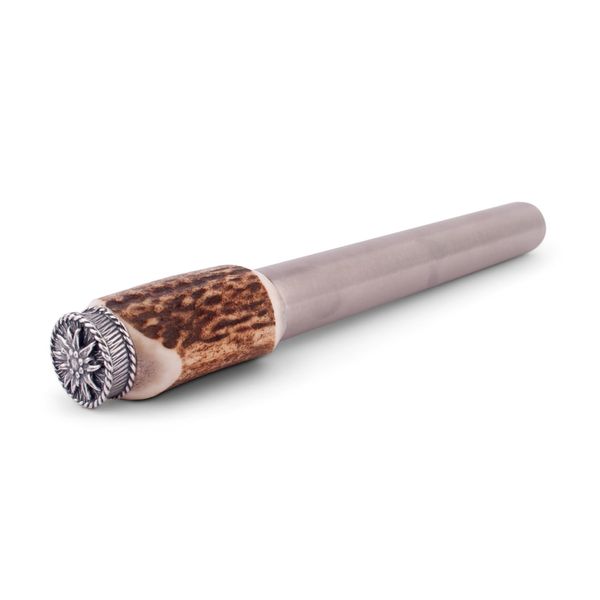 Edelweiss Stag Horn Leather Trousers Hip Flask