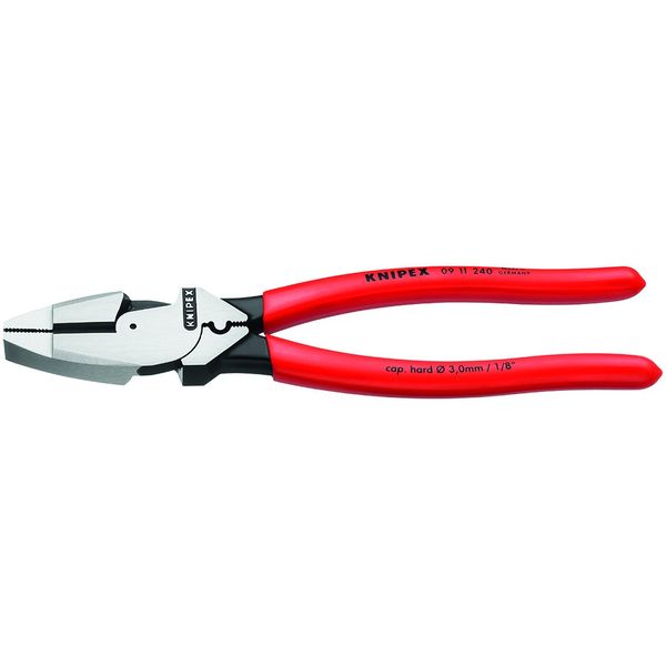 Knipex 09 11 240 9.5-Inch Ultra-High Leverage Lineman's Pliers with Fish Tape Puller and Crimper