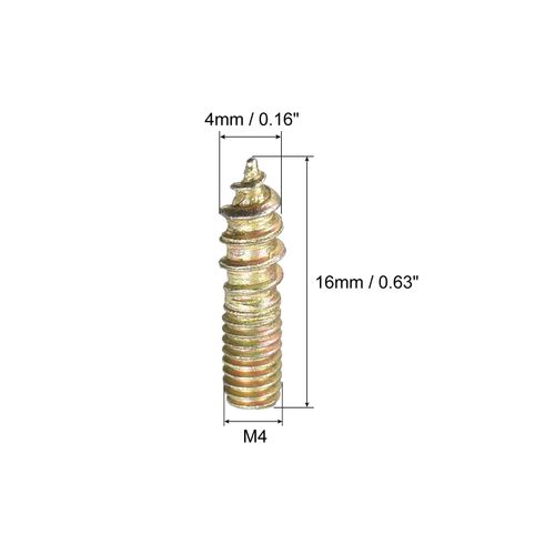 uxcell Hanger Bolts, Double Head Screws, Dowel Screws, For Connecting Wood Furniture M4x16 mm, 24 Pieces