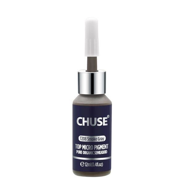 CHUSE T208 Microblading Micro Pigment Permanent Makeup Tattoo Ink Smoke Gray Cosmetic Color Passed SGS,DermaTest 12ml (0.4fl.oz)