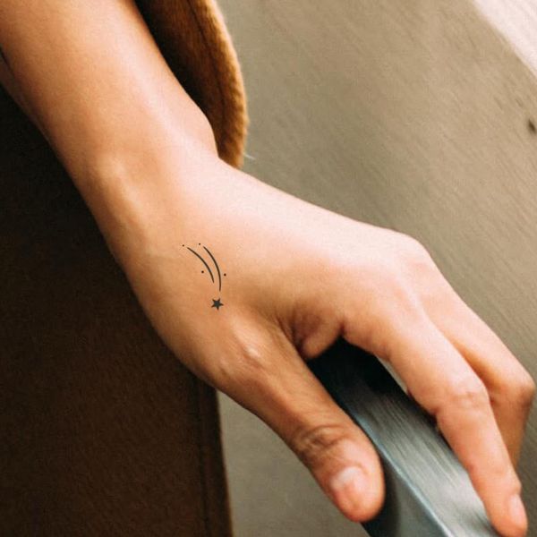 Inkster® Shooting Star Tattoo, Temporary Tattoo with EU Cosmetic Certification, Waterproof + Vegan, Revolutionary 2-Week Tattoo, Fake Tattoos and Adhesive Tattoos for Adults