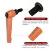 sourcing map 4pcs Adjustable Clamping Lever Handles M8 x 16mm Male Thread Bolt Knobs Rotating Screw Locking Quick Release Ratchet Push Button Handle, Orange
