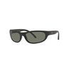 Ray-Ban Men's RB4033 Predator Rectangular Sunglasses, Matte Black/Polarized Green, 60 mm