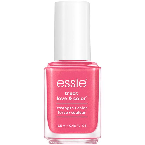 essie Strength and Color Nail Care Polish, Punch It Up, Full Coverage Pink with Blue Undertones, 0.46 Ounce