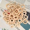WELHAEPI 90 Pcs Natural Wooden Rings, Unfinished Wood Teething Rings, Craft Wooden Rings Hoops for Craft DIY Jewelry Making Pendant Connectors Wooden Craft Rings - 15mm, 25mm, 35mm, 45mm, 55mm