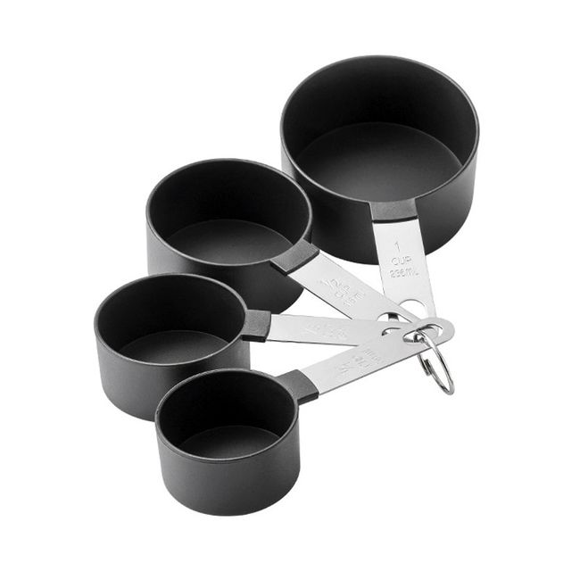 Black Measuring Tools - 4 Measuring Cups / 4 Measuring Spoons