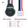 cablecc 5pcs/Set DC 5V/20V PD Power DIY OEM Type C Female Socket to 4Pin Header Cable Pitch=2.0mm Panel Mount
