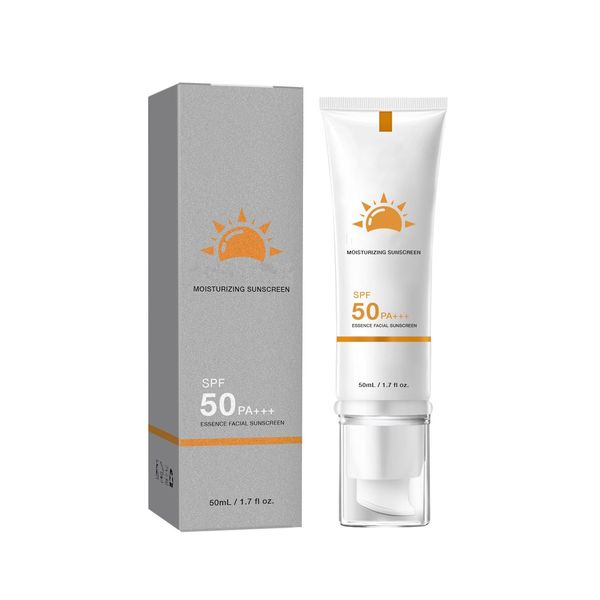 Tinted Sunscreen for Face, Protector Solar SPF 50, Tinted Sunscreen, Hydrating Sun Essence Face Sunscreen, No Sticky, Waterproof, Travel Size Sunscreen,Against UVA and UVB (1pc)