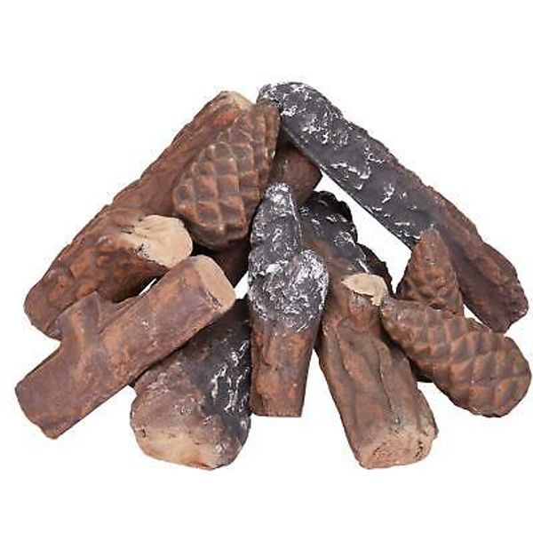 Ceramic Logs For Propane Fire Pit Or Gas Fireplace Small Fake Wood Logs Set 10pi