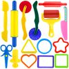 Dough Tool Kit,15 Pcs Basic Dough Play Tools Starter Set for Kids with Cutters,Roller,Rolling Pins,Scissors,Plastic Knife