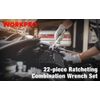 WORKPRO 22-Piece Ratcheting Wrench Set Auto Bicycle Repair Home Projects Tool
