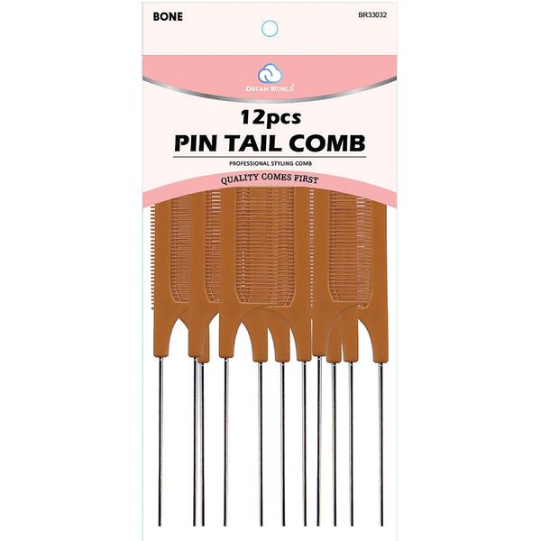 Dream World Pin Tail Combs Orange 12 Pcs Pack