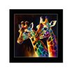 Giraffe colourful print 10x10inches, framed, limited edition