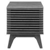 Modway Render Wood & Vinyl Record Display Stand with Hinged Door in Charcoal