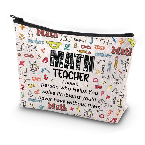 FEELMEM Math Teacher Definition Cosmetic Bag Math Nerd Geek Funny Math Teacher Gift Appreciate Gift Math Teacher Survival Kit