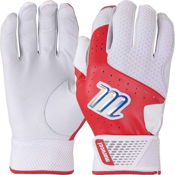 Marucci Crest Baseball/Fastpitch Batting Gloves, Red, Adult Medium