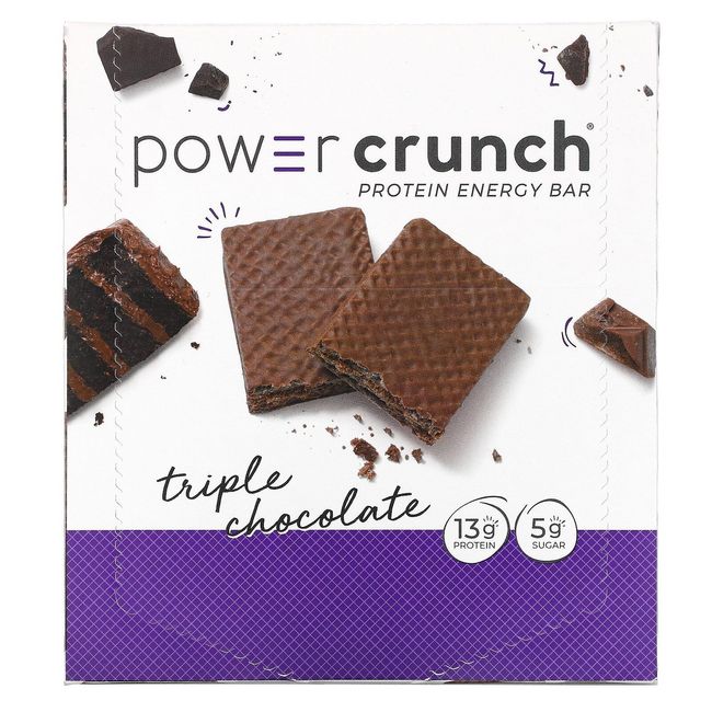 Power Crunch Protein Energy Bar, Triple Chocolate, 12 Bars, 1.4 oz (40 g) Each