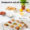 Cinf Ceramic 9-Compartment Tray White Microwave & Dishwasher Safe Perfect for Snacks and Desserts Multi-Section Serving Dish