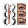 3D Fake Eyelashes Natural Extensions, Strip Mink False Eyelashes Multipack, Wispy Fluffy Volume Eye False Lashes with Stainless Steel Eyelash Tweezer