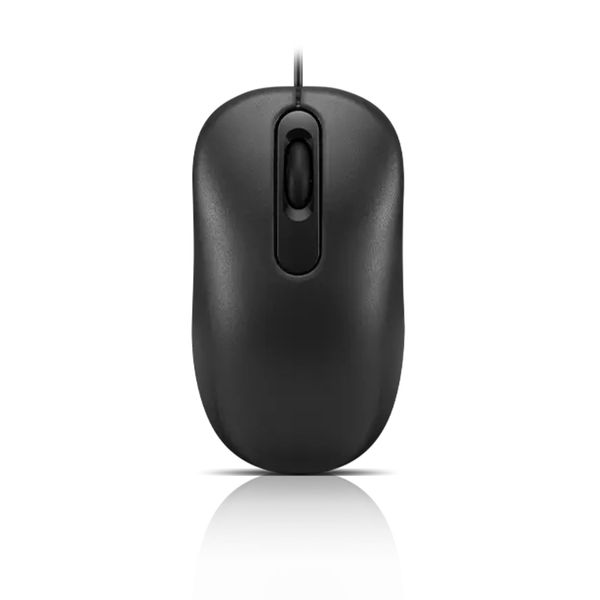 Lenovo 100 Wired USB Computer Mouse for PC, Laptop, Computer with Windows - Full Size - Ambidextrous Design - 3 Buttons - Red Optical Sensor - Black