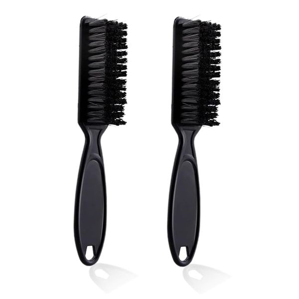 KGDUYC 2pcs Schwarz Haarschneidemaschinen Reinigungsbürste- 2 Stück Klingen-Reinigungsbürste, Nylonbürste Nagelbürste, Trimmer, Friseur-Reinigungsbürste, Werkzeug