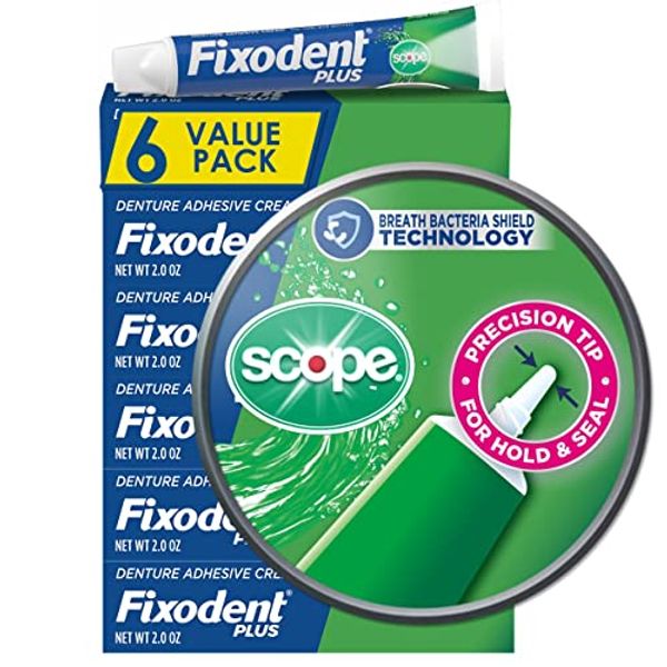 Fixodent Control Denture Adhesive Cream Plus Scope Flavor, 2 Oz (Pack of 6)