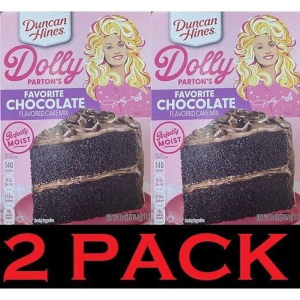 Duncan Hines Dolly Parton's Perfectly Moist FAVORITE CHOCOLATE Cake Mix 18oz 2PK