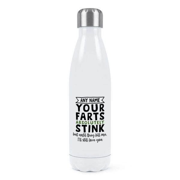 Custom Your Absolutely Stinky Pets Kill Me Love Double Wall Water Bottle-