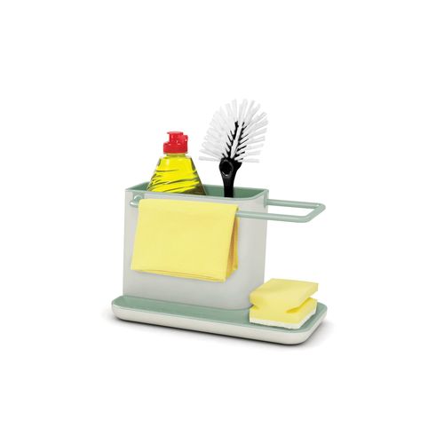 Joseph Joseph 851649 Sponge Rest, Kitchen Brush Storage, Water Storage, Sink Accessories, Caddy, Sage, Light Stone, Gray