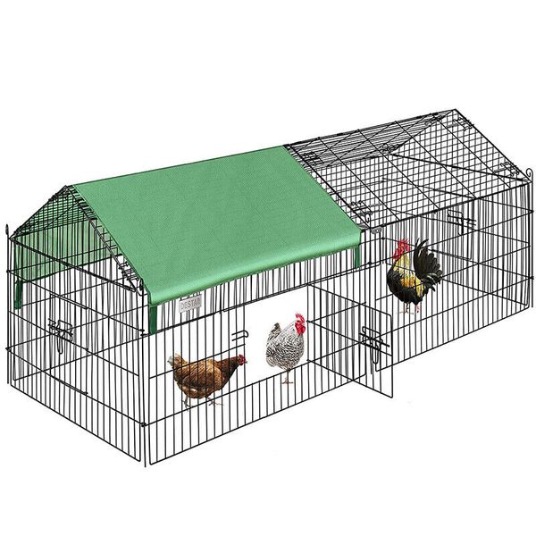 71”x30” Chicken Coop Run Cage Outdoor Indoor Metal Pet Playpen Enclosures &Cover