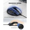 TECKNET USB Wired Mouse, 6-Button Corded Mouse with 4 Adjustable DPI, Optical Computer Mouse with Ergonomic Design for Laptop, Chromebook, PC, Desktop, Mac, Notebook-Blue