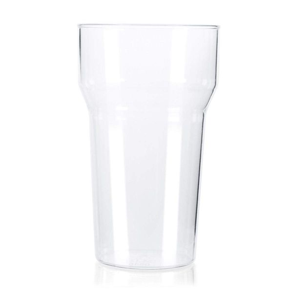 Pack X 100 ECON Rigid Reusable Stackable POLYSTYRENE Plastic Half Pint Glasses CE Marked to Rim