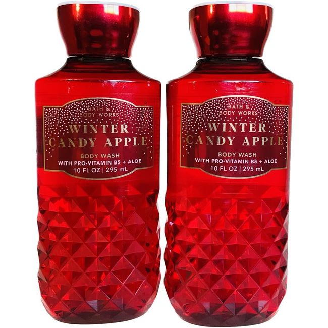 Bath and Body Winter Candy Apple Body Wash (New Look) 10 Fl Oz 2 Pack