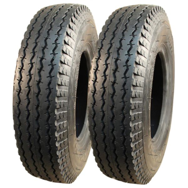 S ATOPolyjet 2 x Trailer Tyres 4.80/4.00-8, S-6003, 6 PR, TL Tubeless, 71 M, Load Capacity 340 kg per Tyre, 130 km/h Max, Red, White