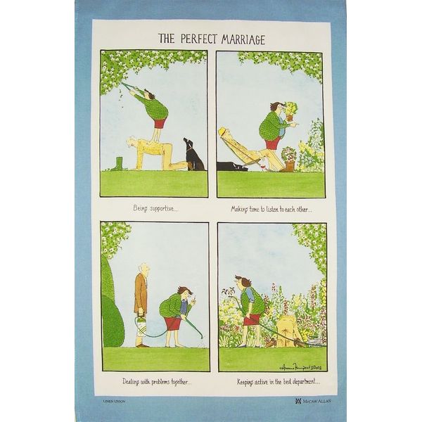 Samuel Lamont The Perfect Marriage Cotton Tea Towel, Blue, One Size