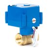 U.S. Solid 1/2" Motorized Ball Valve with Manual Function - Brass, Full Port, 85-265V AC, 2 Wire Auto Return, Normally Closed
