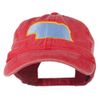 Nebraska State Map Embroidered Washed Cotton Cap - Red OSFM