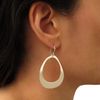 Solid 925 Sterling Silver Large Lightweight Flat Hoop Earrings