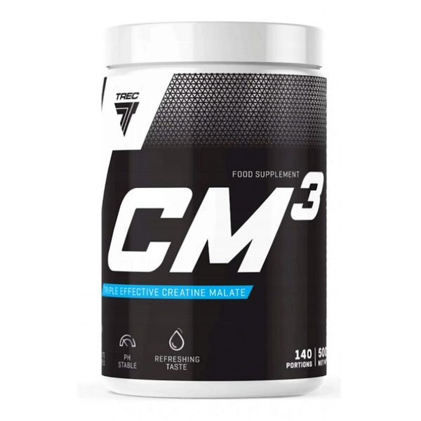 Trec Nutrition CM3 Powder Package of 1 x 500g Malate TriCreatine 95% No Additives Muscle Strength and Building (Pineapple)